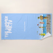 Serviette De Plage Fête de plage estivale (Devant)