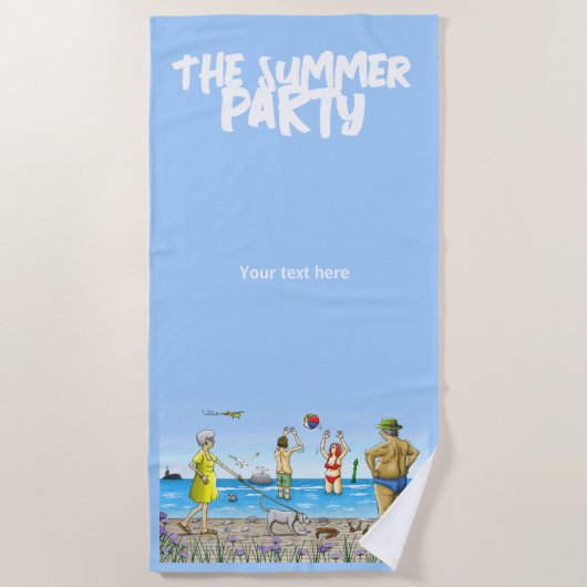 Serviette De Plage Fête de plage estivale (Devant)