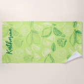 Serviette De Plage Fête de weekend de demoiselle d'honneur Citron (Devant)