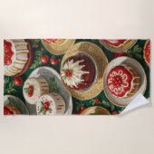 Serviette De Plage Fête de Yuletide (Devant)