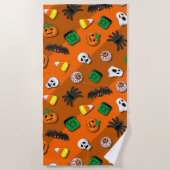 Serviette De Plage Fête des Candies Éffrayantes d'Halloween (Devant)