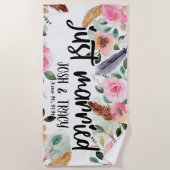 Serviette De Plage Fête des mariées de Fiançailles Mariage personnali (Devant)