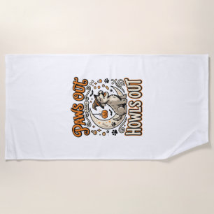 Serviette De Plage Fête d'Halloween Hurlement de Chien