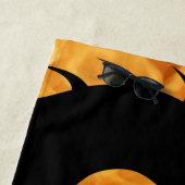 Serviette De Plage Feu de dragon noir et chaleur (En situation)
