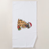 Serviette De Plage Feu de Noël Éclairage Santa Chapeau espagnol Masti (Devant)