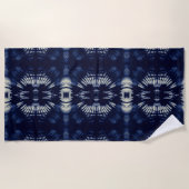 Serviette De Plage Feuille de palme en bleu Delft (Devant)