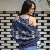 Serviette De Plage Feuille de palme en bleu Delft