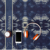 Serviette De Plage Feuille de palme en bleu Delft, personnalisable