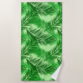 Serviette De Plage Feuille de palme Impression, émeraude et vert citr (Devant)