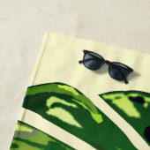 Serviette de plage Feuille Tropical - Couleurs Per (En situation)