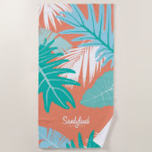 Serviette De Plage Feuille tropical de Sandyland (Devant)
