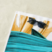 Serviette De Plage Feuille Tropical vert exotique plante Beach Towel (En situation)