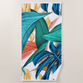 Serviette De Plage Feuille Tropical vert exotique plante Beach Towel (Devant)