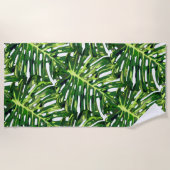 Serviette de plage Feuille tropicale (Devant)