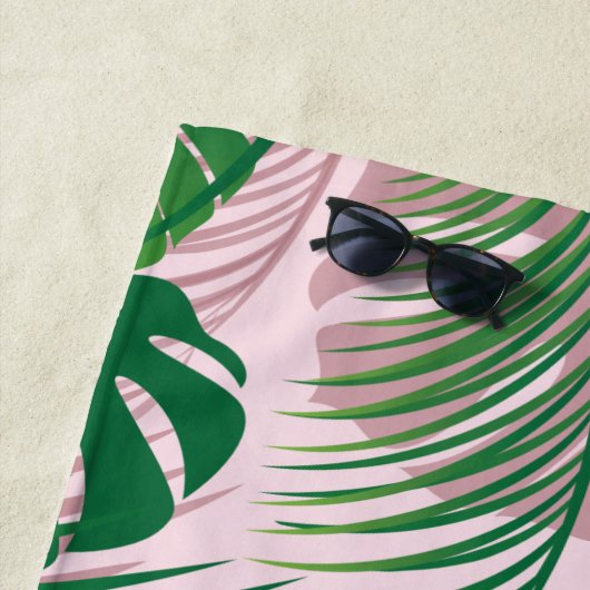 SERVIETTE DE PLAGE FEUILLES 1 (En situation)