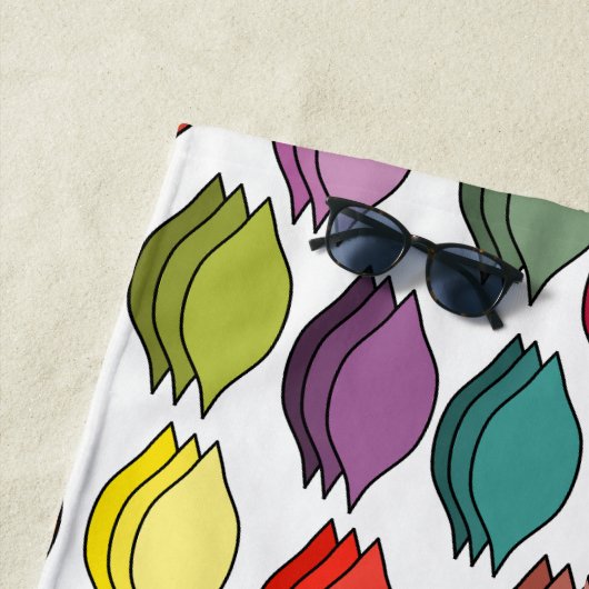 Serviette De Plage Feuilles colorés (En situation)