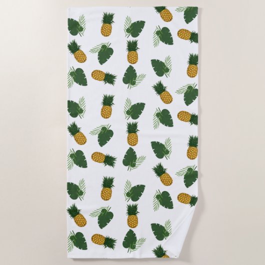 Serviette De Plage Feuilles D'Ananas Et De Palmiers (Devant)