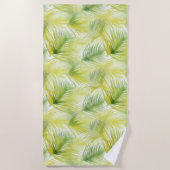 Serviette De Plage Feuilles d'aquarelle tropicale (Devant)