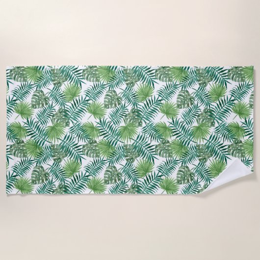 Serviette De Plage Feuilles de la jungle tropicale (Devant)