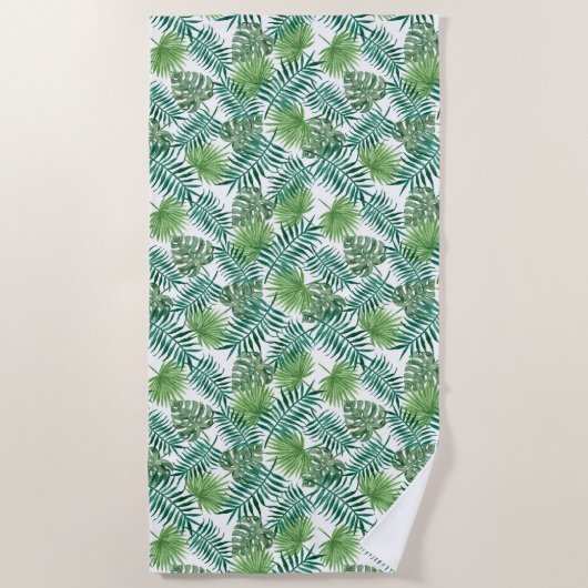 Serviette De Plage Feuilles de la jungle tropicale (Devant)