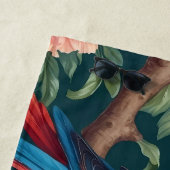 Serviette De Plage Feuilles de la jungle tropicale des perroquets col (En situation)
