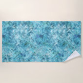 Serviette De Plage Feuilles de l'Aqua Blue Tropical (Devant)