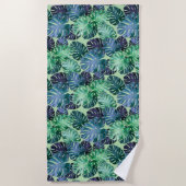 Serviette De Plage Feuilles de Monstera Tropical (Devant)