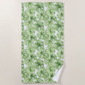 Serviette De Plage Feuilles de palmier vert tropical (Devant)