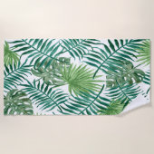 Serviette De Plage Feuilles de palmiers exotiques (Devant)