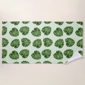 Serviette De Plage Feuilles de palmiers, Feuilles verts, Motif tropic (Devant)