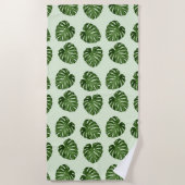 Serviette De Plage Feuilles de palmiers, Feuilles verts, Motif tropic (Devant)