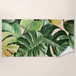 Serviette De Plage Feuilles florales/hawaïennes/tropicales