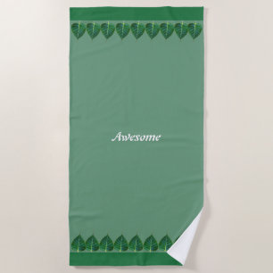 Serviette De Plage Feuilles plantes sur Vert Personnalisé