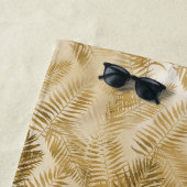 Serviette De Plage Feuilles Tropical Gold Sand (En situation)