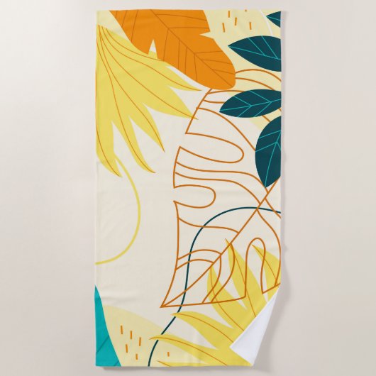 Serviette De Plage Feuilles tropicales (Devant)