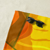 SERVIETTE DE PLAGE FEUILLES TROPICALES ABSTRAITES (En situation)