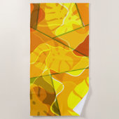 SERVIETTE DE PLAGE FEUILLES TROPICALES ABSTRAITES (Devant)