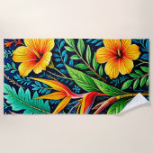 Serviette De Plage Feuilles Tropicales Fleurir Art (Devant)