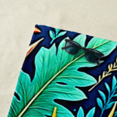 Serviette De Plage Feuilles Tropicales Fleurir Art (En situation)