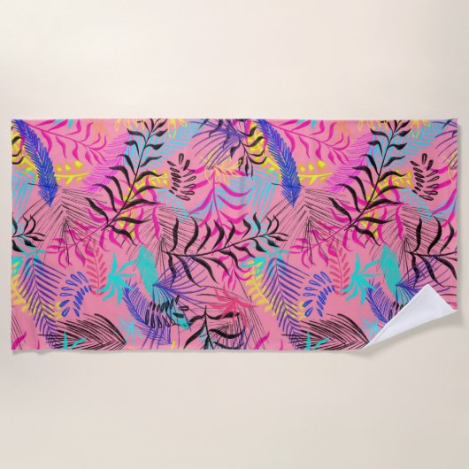 Serviette De Plage Feuilles tropicaux (Devant)