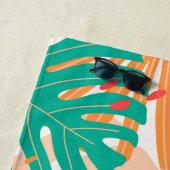 Serviette De Plage Feuilles tropicaux (En situation)