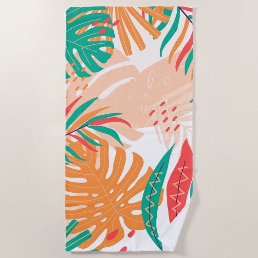 Serviette De Plage Feuilles tropicaux (Devant)