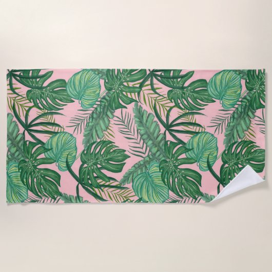 Serviette De Plage Feuilles tropicaux (Devant)
