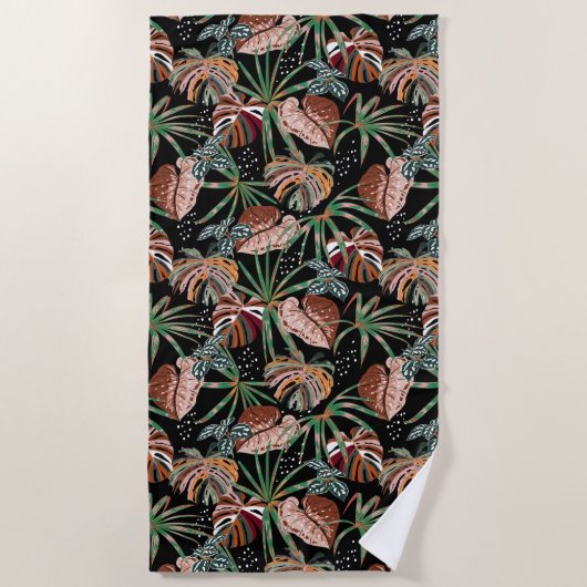 Serviette De Plage Feuilles tropicaux (Devant)