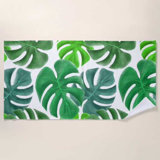 Serviette De Plage Feuilles tropicaux (Devant)