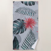Serviette De Plage Feuilles tropicaux (Devant)