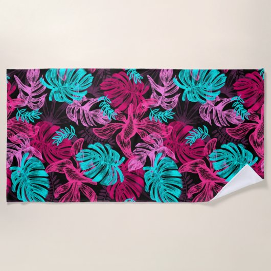 Serviette De Plage Feuilles tropicaux (Devant)