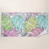 Serviette De Plage Feuilles tropicaux (Devant)