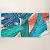Serviette De Plage Feuilles tropicaux exotiques (Devant)