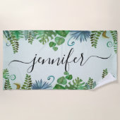 Serviette De Plage Feuilles tropicaux Nam personnalisé (Devant)